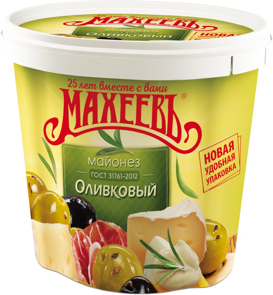МАЙОНЕЗ МАХЕЕВ ОЛИВКОВЫЙ 50,5% 820МЛ ВЕДРО