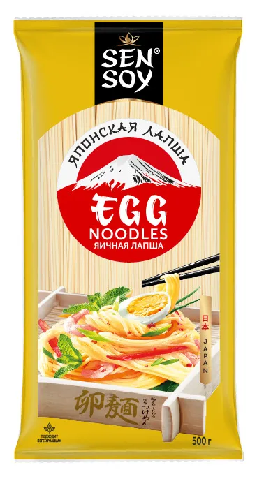 ЛАПША ЯИЧНАЯ EGG NOODLES СЭНСОЙ 500ГР