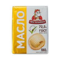 БЗМЖ МАСЛО ПЕСТРАВКА СЛИВОЧНОЕ КРЕСТЬЯНСКОЕ 72,5% 180ГР