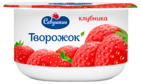 БЗМЖ ТВОРОЖОК САВУШКИН КЛУБНИКА 3,5% 120ГР