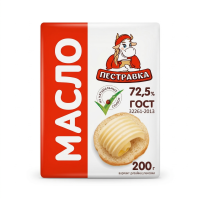 БЗМЖ МАСЛО ПЕСТРАВКА СЛИВОЧНОЕ КРЕСТЬЯНСКОЕ 72,5% 200ГР