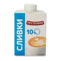 БЗМЖ СЛИВКИ ПЕСТРАВКА 10%  УЛЬТРАПАСТ 500ГР