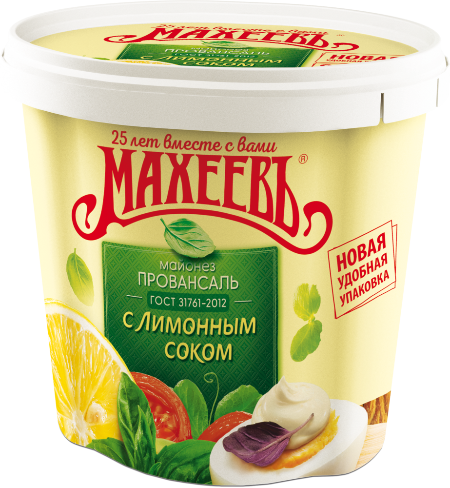 МАЙОНЕЗ МАХЕЕВ С ЛИМОННЫМ СОКОМ 50,5% 820МЛ ВЕДРО