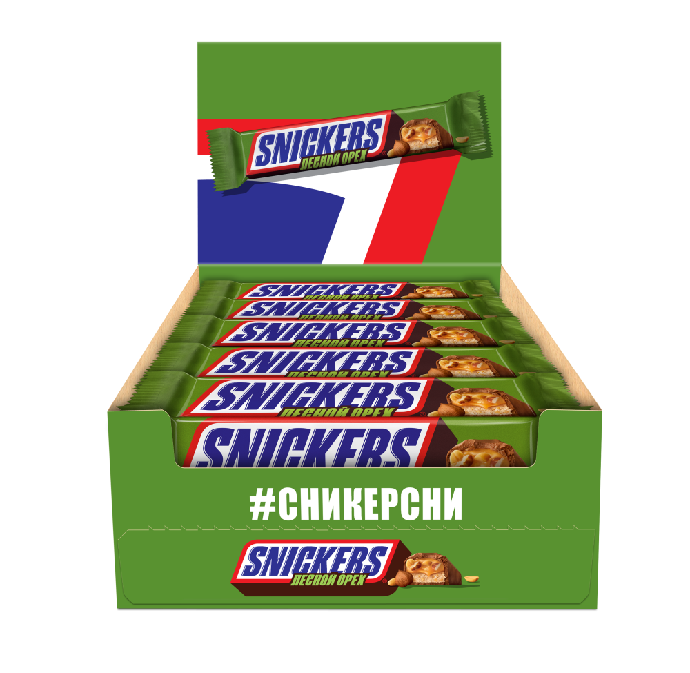 ШОКОЛАД СНИКЕРС С ЛЕСНЫМ ОРЕХОМ 81ГР