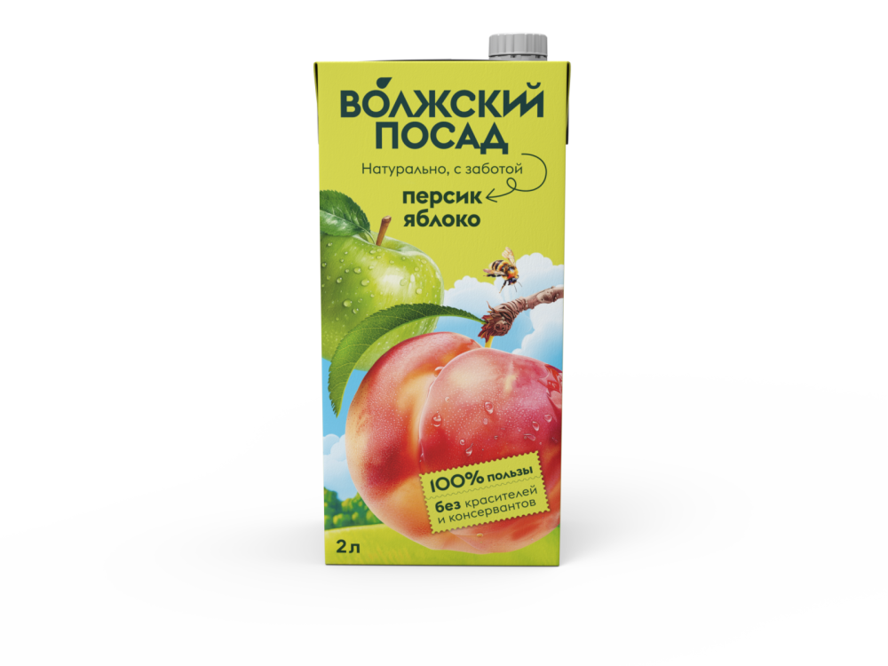 НЕКТАР ВОЛЖСКИЙ ПОСАД 2Л ЯБЛОКО/ПЕРСИК