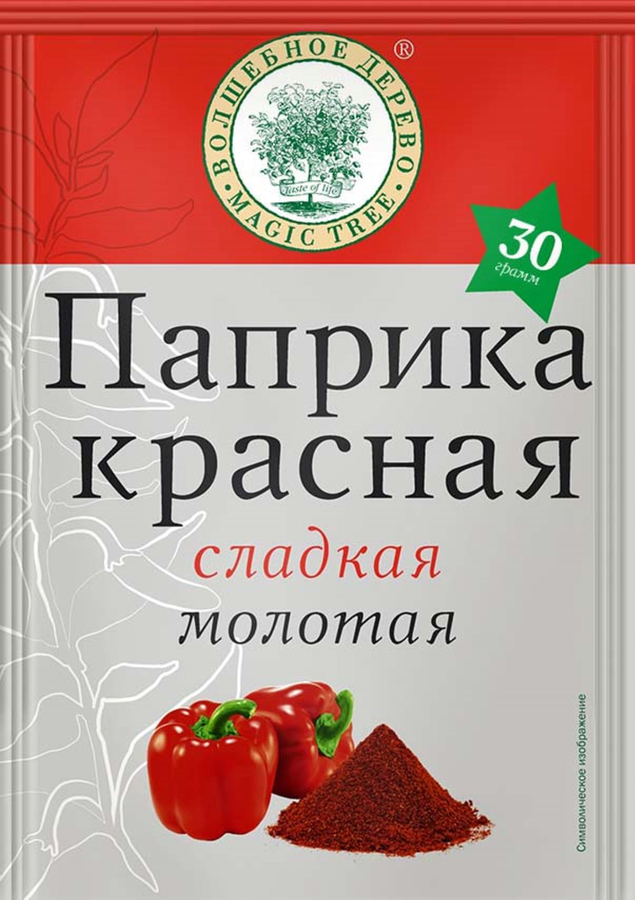 ПРИПРАВА ВД ПАПРИКА СЛАДКАЯ МОЛОТАЯ 30ГР